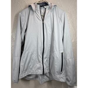 Nike Womens Full Zip Hooded Windbreaker Golf Jacket Zip Pockets 509348 Gray Sz M